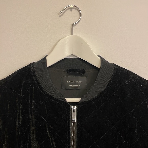 Zara Man Velvet Bomber Jacket - Picture 2 of 10